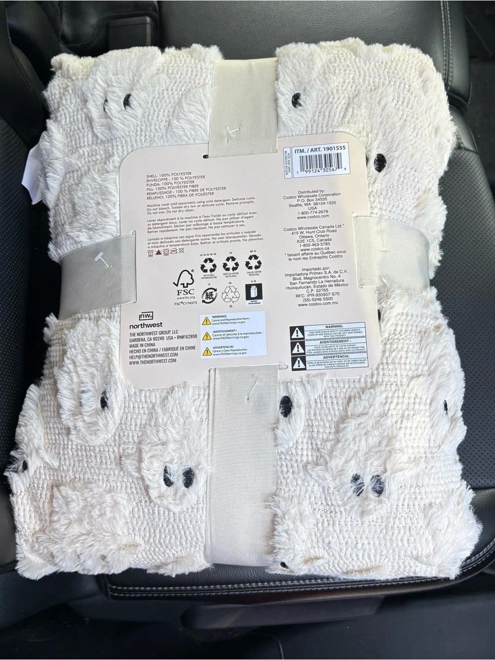 NWT VIRAL TIK TOK COSTCO FAUX FUR HALLOWEEN FALL THROW WHITE GHOST